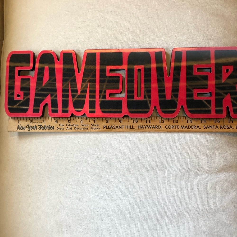 Hobby Lobby GAMEOVER Wall Sign in Black with Red Trim